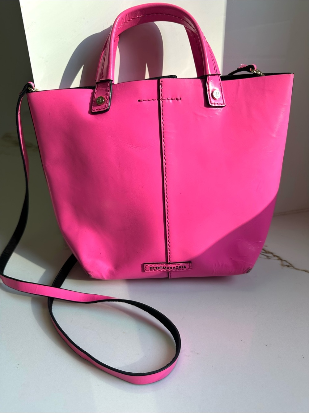 BCBGMaxAzria Hot Pink Crossbody satchel - Picture 2 of 9